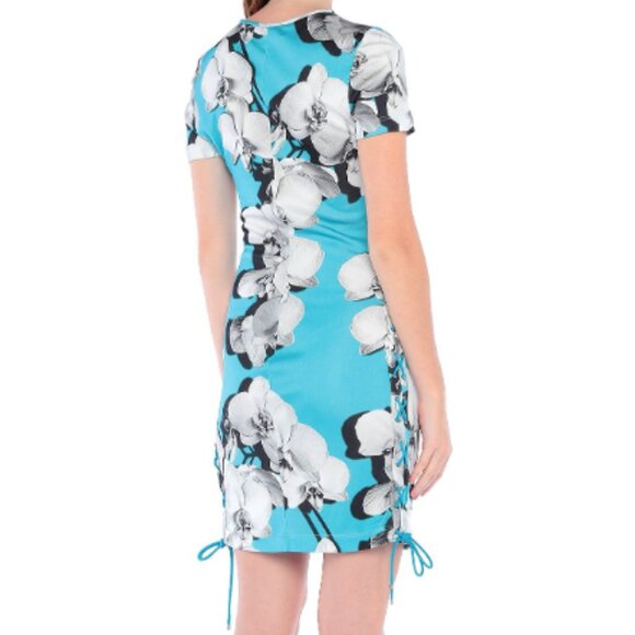 NWT Roberto Cavalli Azure Jersey Orchid Print Dress - Picture 2 of 16